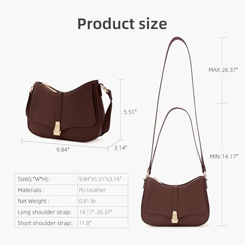 Prettyzys Crescent Shoulder Bag for Women, Vintage Retro Vegan Leather Clutch Tote Handbags Crossbody Bags Handbag for Women2