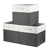Awekris Foldable Storage Cube Bins Fabric Storage Basket [3-Pack] 13x13x13 inch Collapsible Storage...