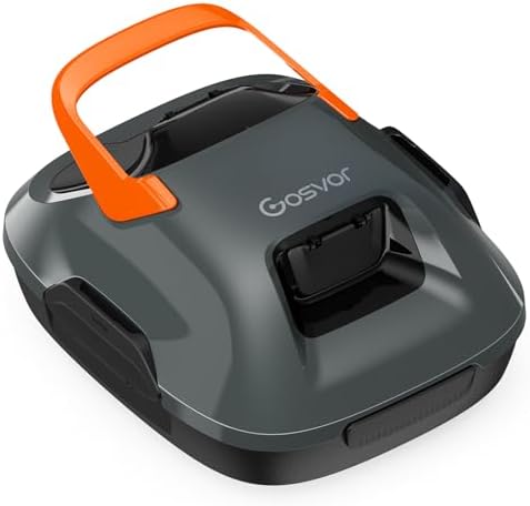 Gosvor Cordless Robotic Pool Cleaner, Lasts 90 Min, Automatic Vacuum for Above-Ground Pools up to 860 Sq.ft, Portable, Self-Parking, Orange