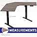 VIVO Electric Corner L-Shaped 47 x 47 in Standing Desk, Memory Height Adjustment, Rustic Vintage Brown Top Black Frame, DESK-E1L94N