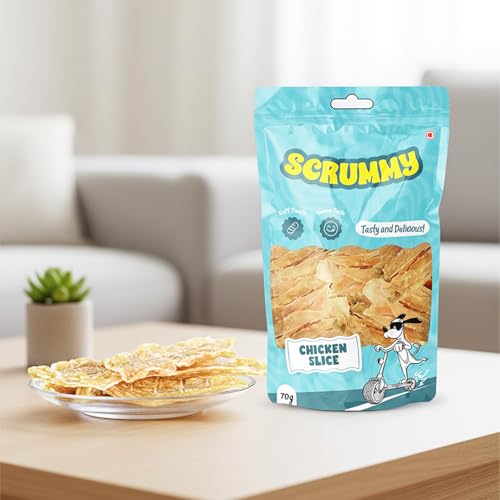 Image of Scrummy Chicken Slice Dog Treats, (Pack of 3) 70g Soft & Tasty Training Snacks | High Protein, Easy to Digest, Healthy Rewards for Puppies & Adult Dogs