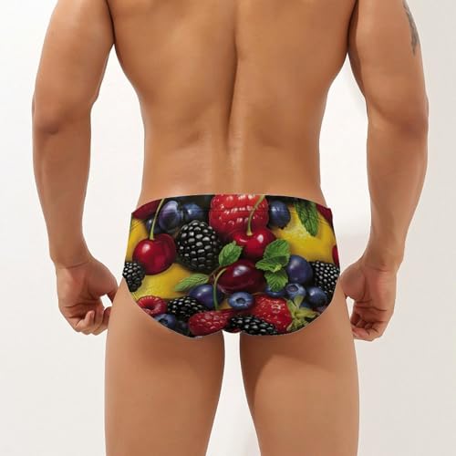 Blueberry Strawberry Lemon Novelty Men's Brief Swimwear Pants Swimming Trunks Beach Shorts Underwear2