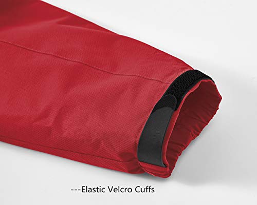 Foto von donhobo Skijacke Herren Jacken Wasserdicht Atmungsaktiv Snowboardjacke Winter Warm Fleece Gefüttert Parka Thermo Outdoorjacke mit Abnehmbarer Kapuze Rot M