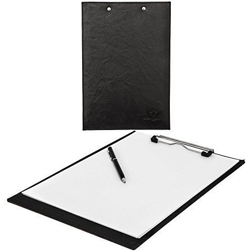 Preisvergleich Produktbild Klemmbrett Clipboard Presenter Konferenzmappe A4 Schwarz Leder