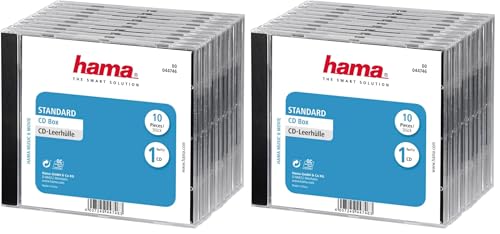 Boîtier CD standard transparent et noir Hama 44746 pour rangement de disque