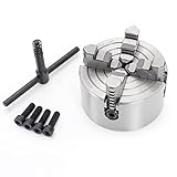 RATTMMOTOR 4爪 K72-100mm 3.94 Inch 独立チャック 旋盤チャック 手動 スクロールチャック リバーシブルジョーメタ+チャックレンチ CNCルーター 機械旋盤用