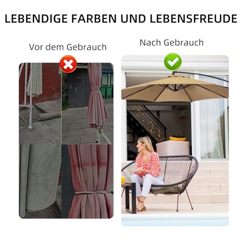 Toile de rechange parasol 30+ UV protection pour 6 et 8 bras de 2,7 m