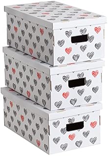Kanguru Storage Box with Lid, Cardboard, Multi-Colour, 51 x 29 x 20 cm