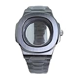 Caja de Reloj Nautilus for Hombre Acero Inoxidable 316 39,5 mm con Correa Cristal Zafiro for Movimiento NH35, NH36 y NH38, Esfera 29,8