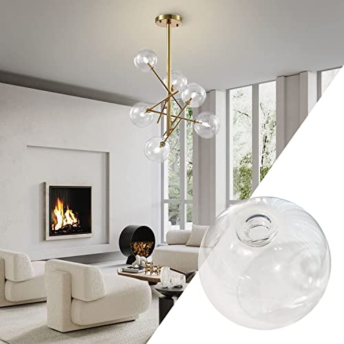 Image of KCO Lighting Clear Glass Globe Shade Replacement Bubble Glass Lampshade Cover for Light Fixtures Wall Sconces Chandelier Pendant Light, 5.9 inch Diameter