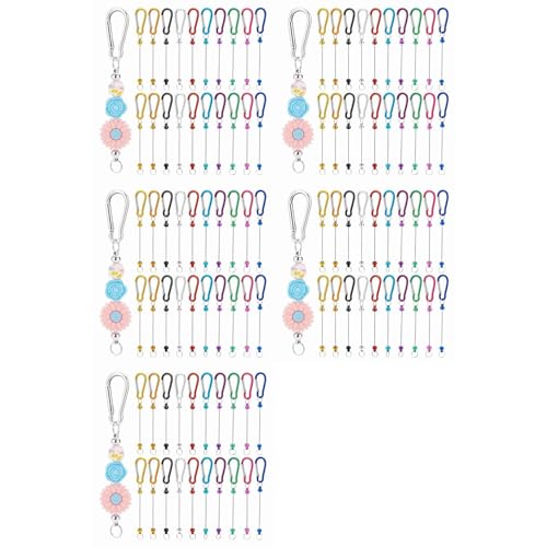 Porte-clés en perles vierges colorées en vrac | Lot de 100 barres en métal pour artisanat