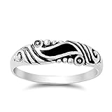 CHOOSE YOUR COLOR Sterling Silver Swirl Ring