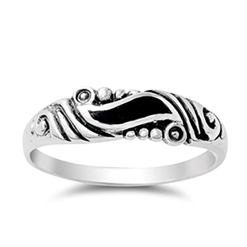 CHOOSE YOUR COLOR Sterling Silver Swirl Ring