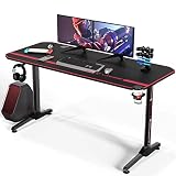 Waleaf Gaming Desk 55 inch,PC Gaming Table,Racing Style Computer Desk with Free Full Mouse Pad & USB