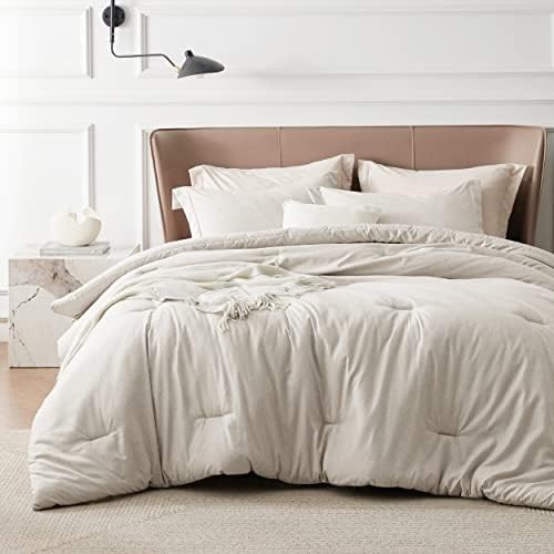 Bedsure King Comforter Set - Beige Comforter King Size, Soft Bedding for All Seasons, Cationic Dyed Bedding Set, 3 Pieces, 1 Comforter (102"x90") and 2 Pillow Shams (20"x36"+2")