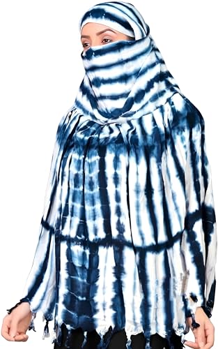 Image of Cotton Long Scarf Cum Mask Scarves Usable for Vehicle Driver | White Printed Design Fabric | Universal Size | Soft & Breathable Sun Protection | For Girl & Women