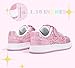 LUCKY STEP Kid's Glitter Walking Shoes Shiny Sparkly Sequins Fashion Sneakers Hook and Loop Athletic Unisex-Child Casual Running for Children/Boys/Girls(Fuchsia Glitter,Little Kid 12)