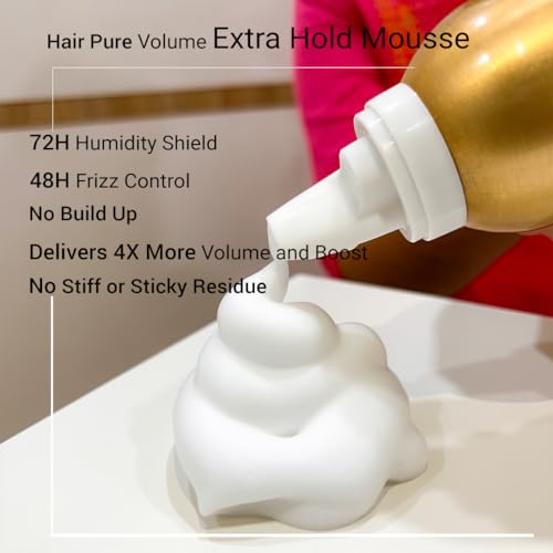 Image of Hair Pure Extra Hold Hair Mousse Long Lasting Hold with Pro-v B5 Hair Volumizer with Shine Hair Styling Mousse 300ml