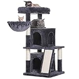 Hey-bro 41.34 inches Cat Tree with Scratching Board, 2 Luxury Condos, Cat Tower with Padded Plush...