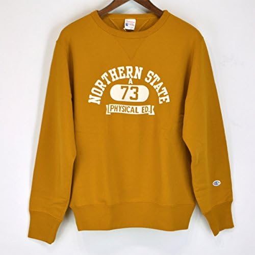 Amazon チャンピオン Champion C3 C009 カレッジプリントスウェット 裏起毛トレーナー セットインスリーブ Mens メンズ アメカジ ストリート L マスタード トレーナー パーカー 通販