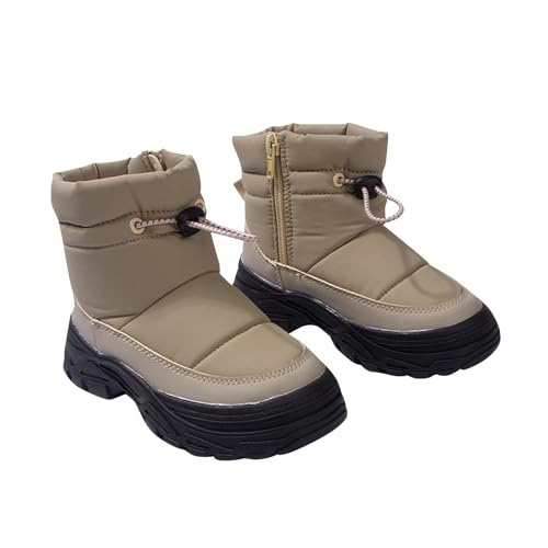 40 botas de nieve para niños con adhesivo y terciopelo, caqui, 29 EU