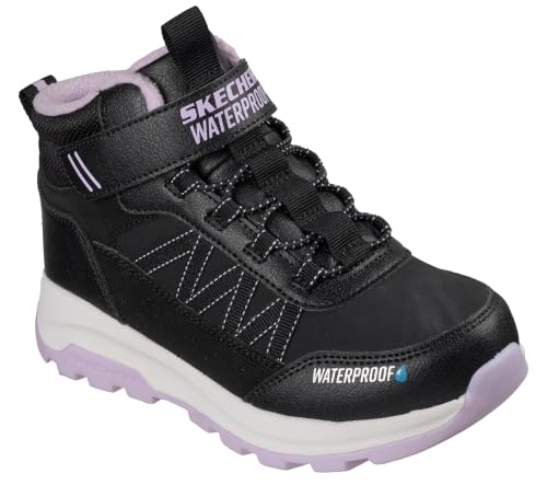 Skechers Fille Storm Blazer Artic Mass Baskets, Black Synthetic Textile Lavender Trim, 27.5 EU