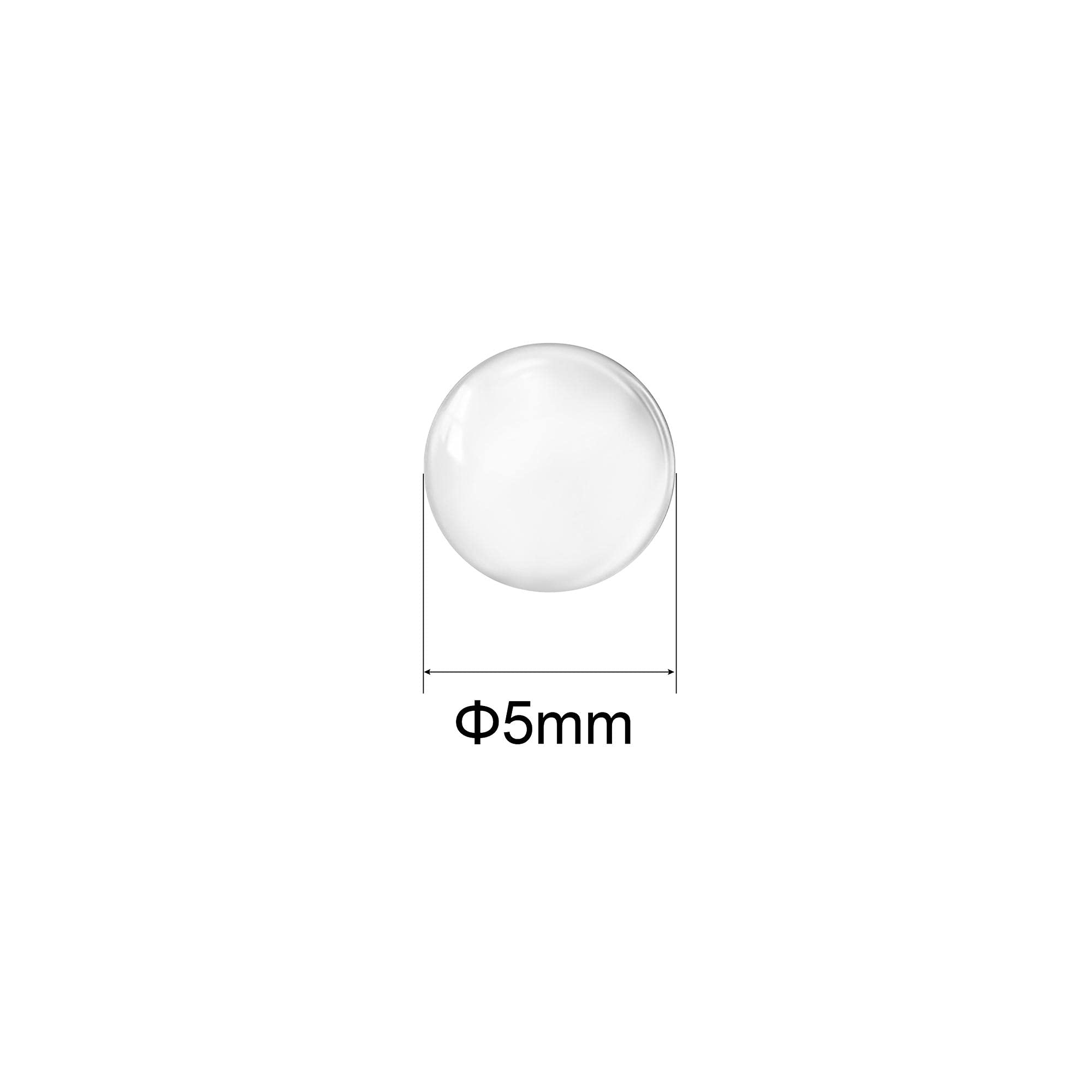 sourcing map 5mm Solide Rond Transparent Verre Bille Bouillantes Pierres Soda Chaux Verre Perles 200pcs