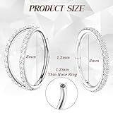 SGQTZDZQ 2PCS Titanium Nose Ring, Septum Ring Diamond Setting Process, 8MM Nose Rings for Birthday Party Camping - Image 7