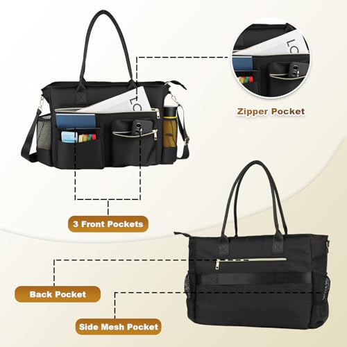 Bolsa de oficina portátil para mujer con espacio para documentos y portátiles 4