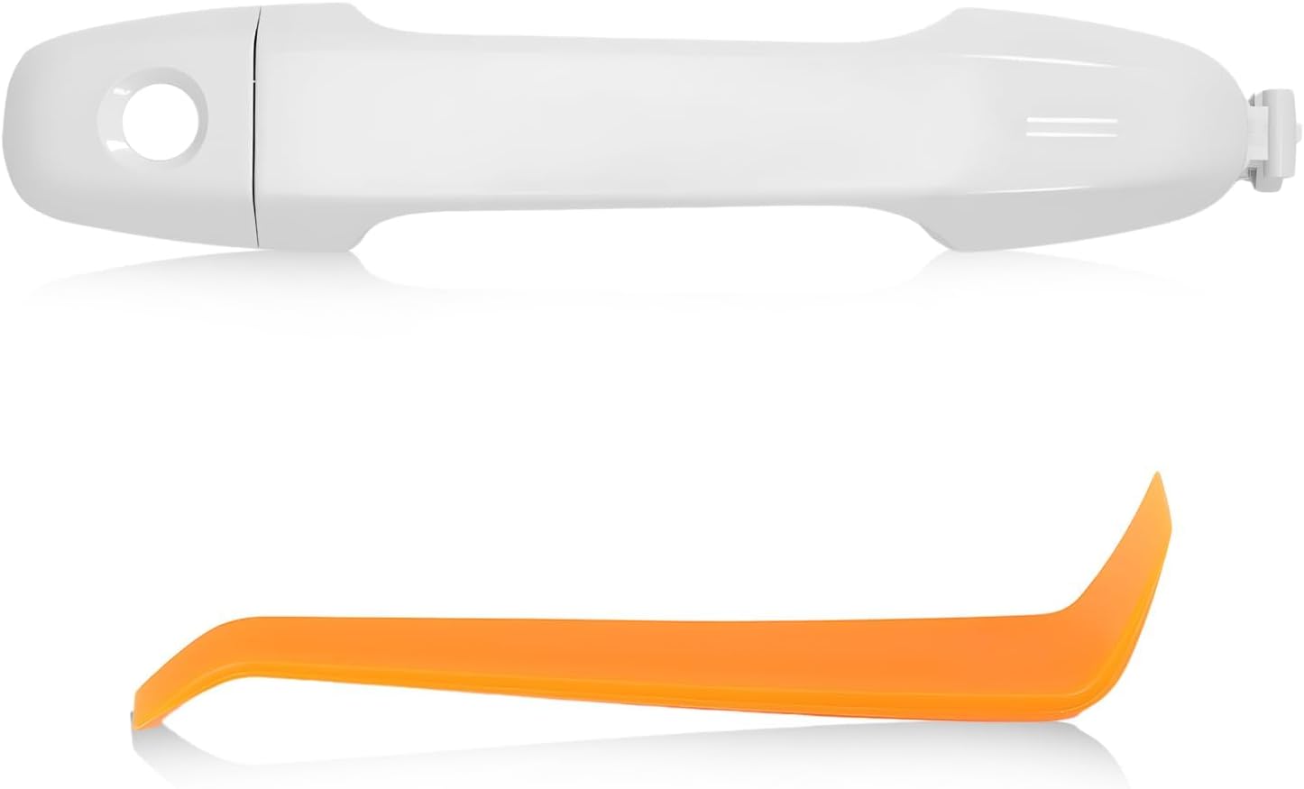 Exterior Door Handle Fits for Camry 2012-2017 White Front Left Driver Side Door Outside Handle Kit Accessories Replaces 6921106090C0 6925006020C0 No Push Button Start & Sensor No Smart Entry System