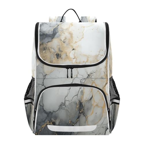 Sac à dos marbre noir doré filles garçons grand bookbag scolaire
