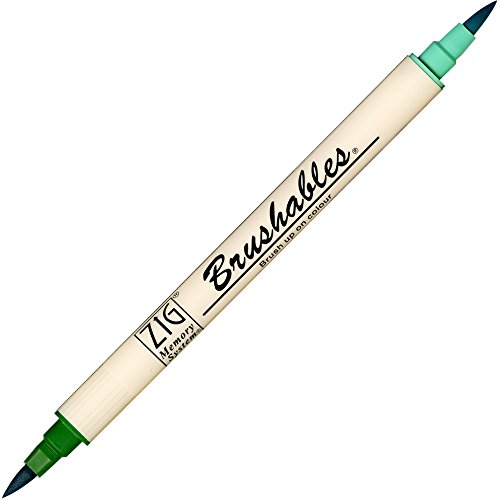 Feutre Zig 2 pointes pinceau 040 Pure Vert pour calligraphie dessin