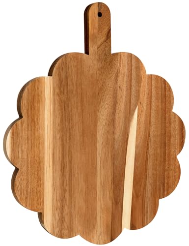 Tabla de Cortar Redonda con Mango en Madera de Acacia miniatura 1