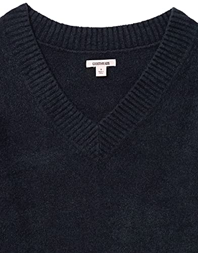 Goodthreads Women's Relaxed-Fit Mid-Gauge Stretch V-Neck Sweater, Black, Medium #TOP4