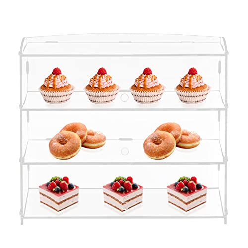 3 Tray Acrylic Display Case, Acrylic Display Case Bakery Pastry Display Case Retail Display Counter Cases Acrylic Display Shelf Donut Cookie Display Cabinet Clear Display Case,18.7 X 14.8 X 8.5Inch #TOP8