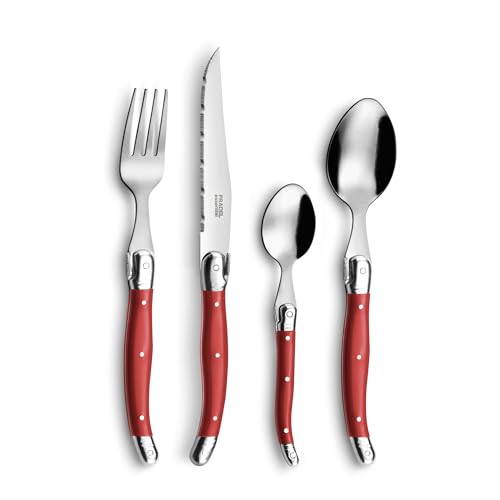 Rustic Rosso - Set di posate da 24 pezzi