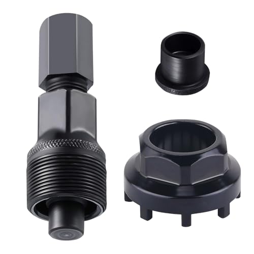 XPJBKC Kurbelabzieher Fahrrad, 42mm Fahrrad Lockring Tool, Fahrrad Kurbelabzieher Kurbel, Innenlager Werkzeug mit 8 Zähnen Verschlussring Kompatibel für Viele Fahrradtypen, Schwarz