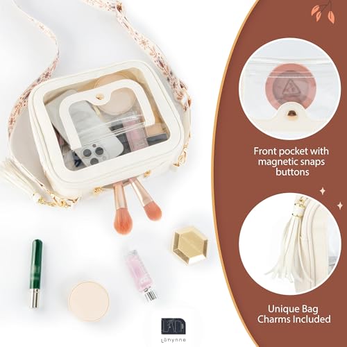 Clear Bag for Women Stadium Approved Small Crossbody Bag Clear Purse Stadium Bag with Front Pocket for Concerts Sports Events Festivals3
