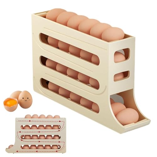 Rangement Oeuf Frigo Distributeur Oeuf 2 Niveaux Distributeur D'œufs Pour Réfrigérateur Distributeur D'oeufs Roulant Pour Réfrigérateur Economiseur...