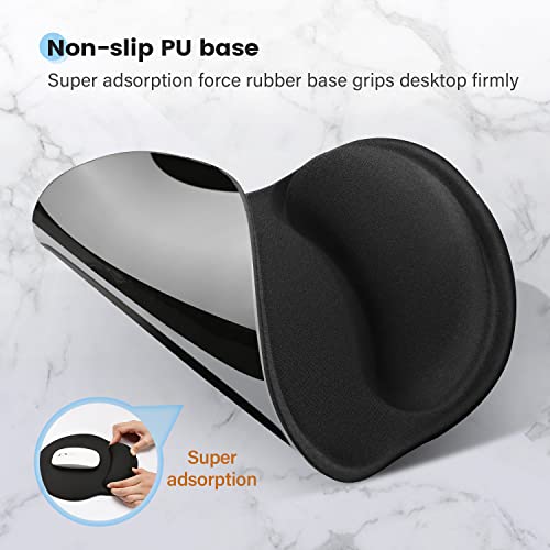 Soqool Ergonomic Mouse Pad With Comfortable And Cooling Gel Wrist Rest Support And Lycra Cloth, Non-Slip Pu Base For Easy Typing Pain Relief, Durable And Washable For Easy Cleaning #TOP4