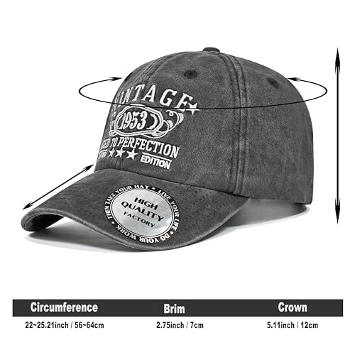 Image of 1926-1996 Birthday Gifts for Men Women,Personalized 30th-100th Birthday Ideas Gift,Parents Vintage Hat