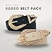 CITRUSY Boutique Western Belt 2-Pack | Country Western Fashion Cowgirl Belts for Women | Cute Chunky Gold Western Belt Buckle | Cream and Black PU Leather Belts (Rodeo Pack | Size M-L)