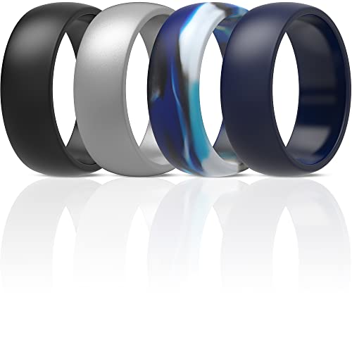 Bague de mariage en silicone ThunderFit pour homme lot de 4