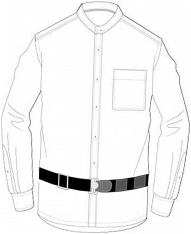 Shirt Lock Stay Adjustable Undergarment Belt for Men and Women - Elastic Design for Keeping Shirts Tucked in Updated Pattern Black