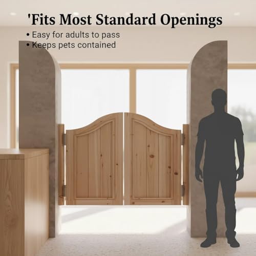 Handmade Retro Saloon Double Swinging Door, Western Style Two-Way Entry for Cafes & Hallways, 85x100cm, Durable Rustic Wood, Perfect for Vintage Decor