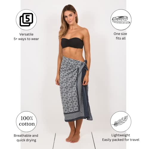 Pareo de playa de algodón estampado a mano falda ligera para tardes de verano 2