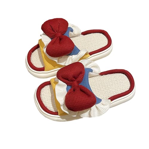 Bow animal shaped slippers for men and women's seasonal home linen slippers