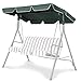 RELAX4LIFE Sonnendach UV-Schutz, Ersatzdach Wasserabweisend, Dachbezug für Hollywoodschaukel, Dachplane Farbwahl, Schaukeldach 160g Polyester, Gartenschaukel Kein Ausbleichen (168 x 114 cm, Grün)