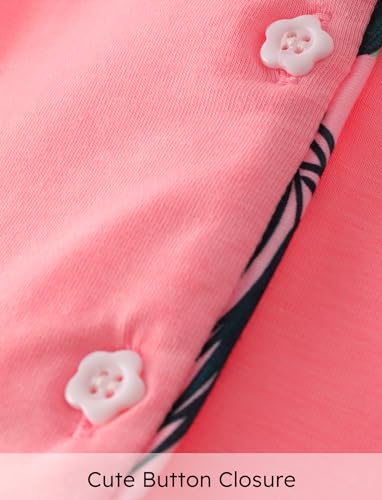 PATPAT Nightgowns for Girls with Headband Kids Short Sleeve Button Down Sleepshirt Dress Nightie Pajamas 5-12 Years3