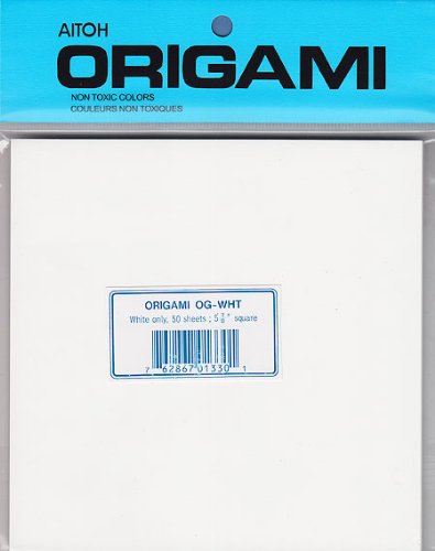 Aitoh Origami Paper 5-7/8" Square 50/Pkg-Plain Whte